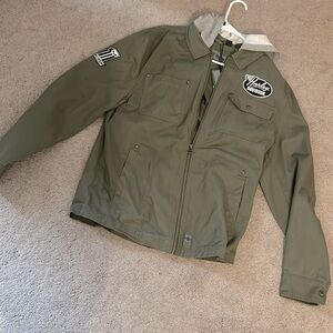 Harley Davidson slim fit olive green jacket. NWT!